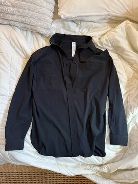 ALO Yoga | Tops | Alo Yoga Dreamscape Button Down Long Sleeve Blue